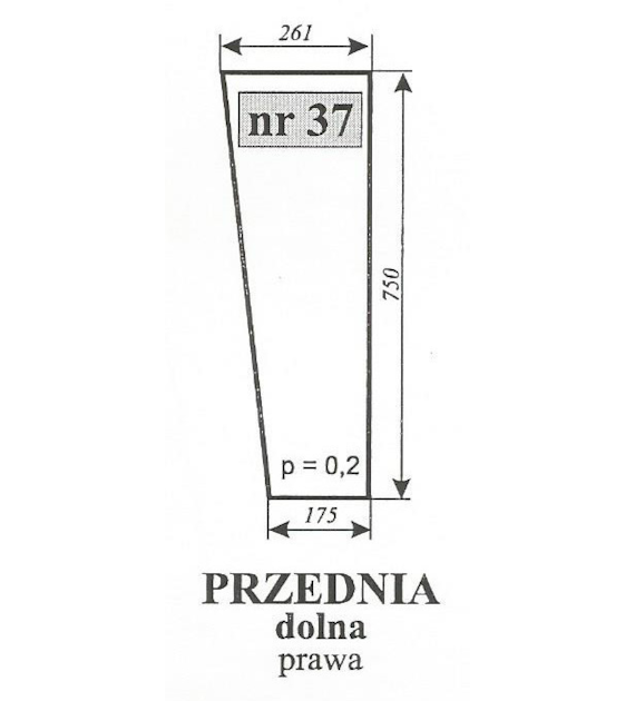 SZYBA 37 PRZÓD DÓŁ PRAWA MF255 LUBSKO