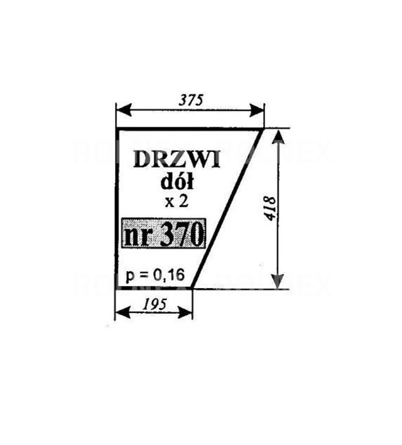 SZYBA 370=406 DRZWI DÓŁ C330 CIECHOCIN