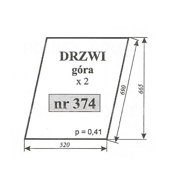 SZYBA 374 DRZWI GÓRA MF CIECHOCIN
