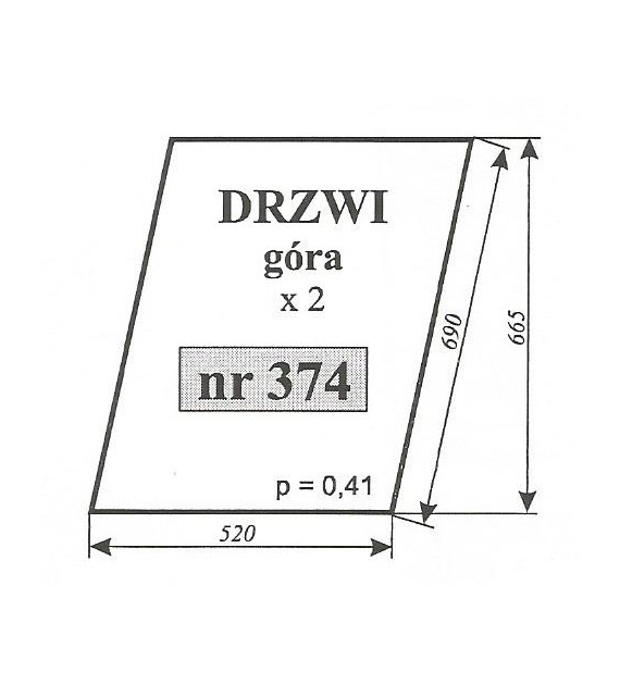 SZYBA 374 DRZWI GÓRA MF CIECHOCIN