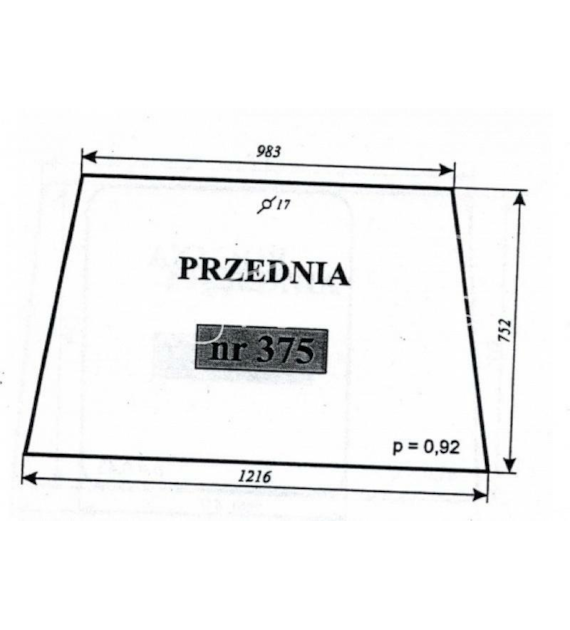 SZYBA 375=382 PRZEDNIA C330 SMOLNIKI KOJA
