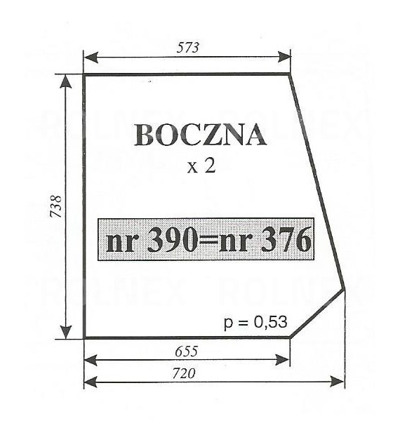 SZYBA 376-383  C330; MF 235 255 NT SMOLNIKI