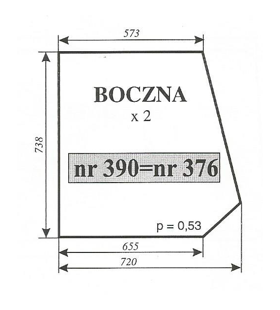 SZYBA 376-383  C330; MF 235 255 NT SMOLNIKI