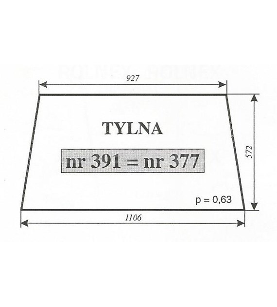 SZYBA 377=384=391=398=405=419=426 TYŁ NIMET DE 25T; C330; MF 2XX NT KOJA