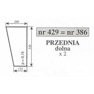 SZYBA 386=393=400=415=422=429 PRZÓD DÓŁ NIMET DE 25T; URSUS 3512; MF 2XX NT KOJA