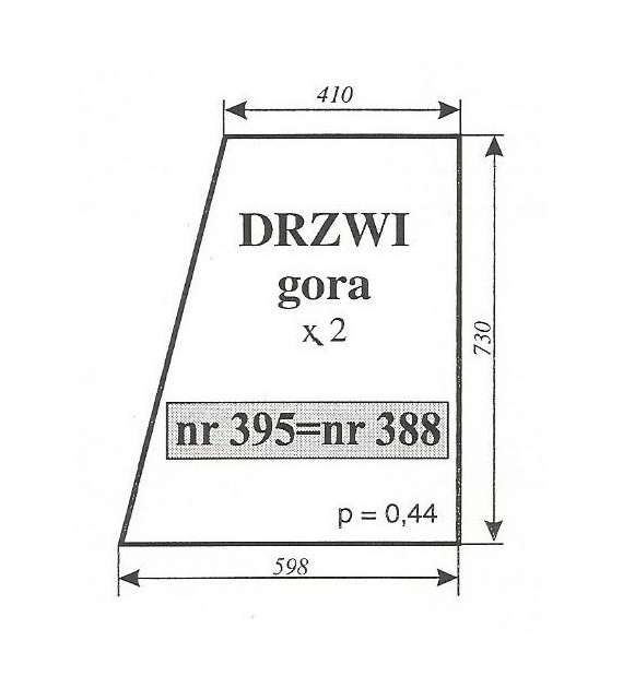SZYBA 388-395-402 DRZWI GÓRA C360 SMOLNIKI