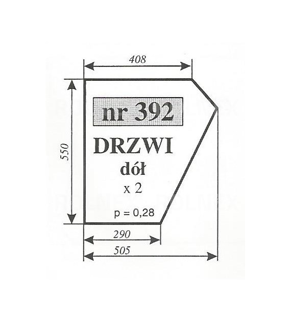 SZYBA 392=399 DRZWI DÓŁ MF 235 255 KOJA