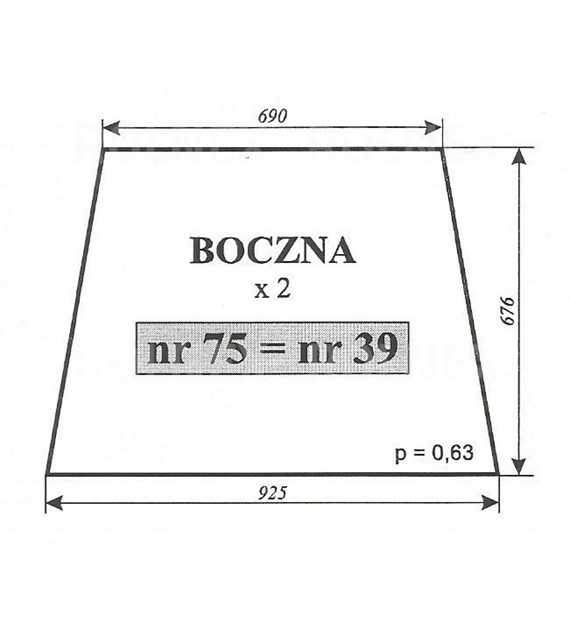 SZYBA 39=50=75 BOK MF255 CHEŁMŻA LUBSKO