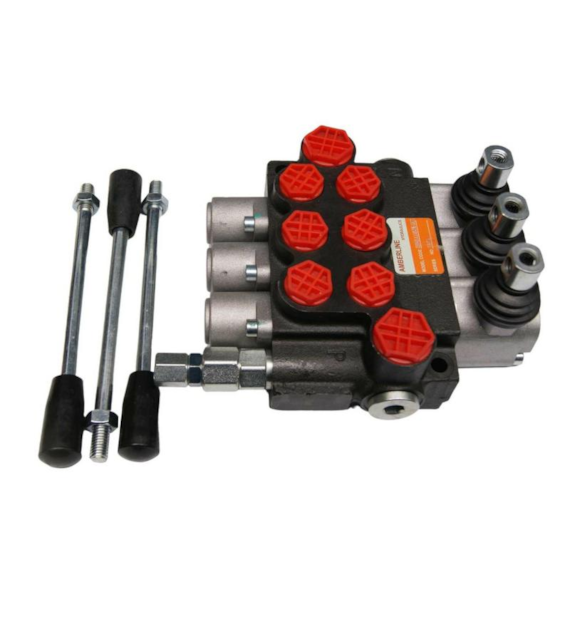 ROZDZIELACZ 3-SEKCYJNY HYDRAULICZNY 2xSPRĘZYNA+1xZATRZASK