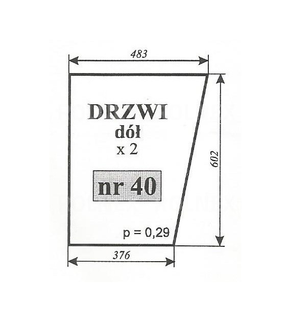 SZYBA 40 DRZWI DÓŁ MF255 LUBSKO KBMF/1