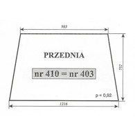 SZYBA 403=410=417=424 PRZÓD C330, 3512, MF 235 NT KOJA NIMET DE 25T
