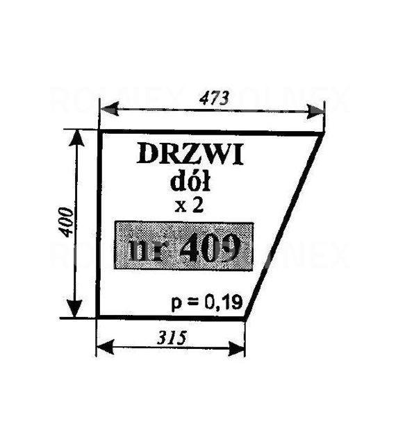 SZYBA 409 DRZWI DÓŁ C330 SMOLNIKI NT