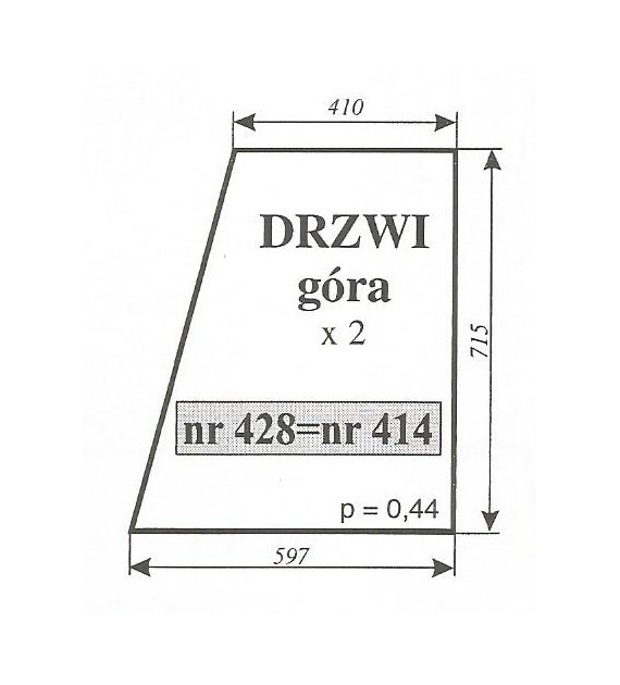 SZYBA 414=421=428 DRZWI GÓRA URSUS 3512 C360 MF235 NT KOJA NIMET DE 25T