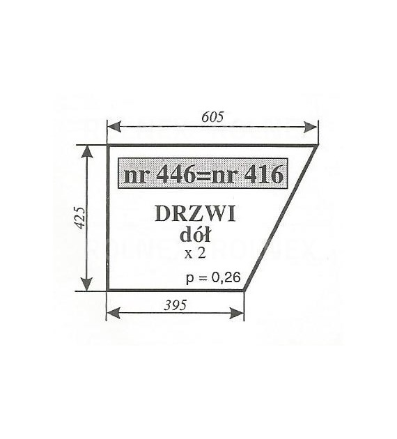 SZYBA 416=446 DRZWI DÓŁ C360 KOJA NIMET DE 25T