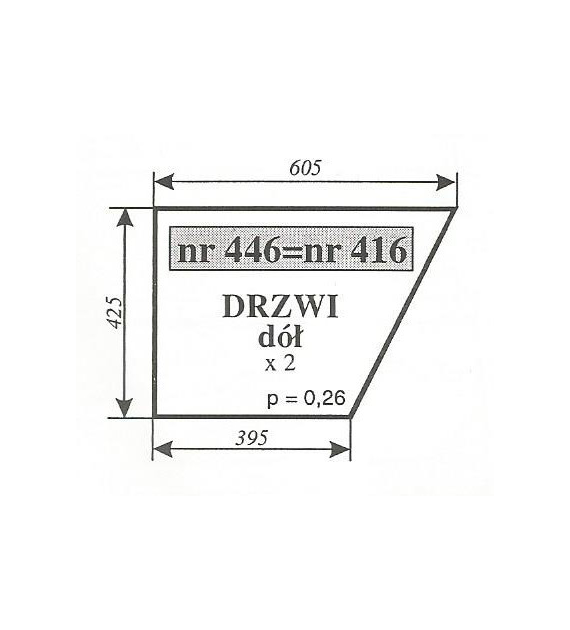 SZYBA 416=446 DRZWI DÓŁ C360 KOJA NIMET DE 25T