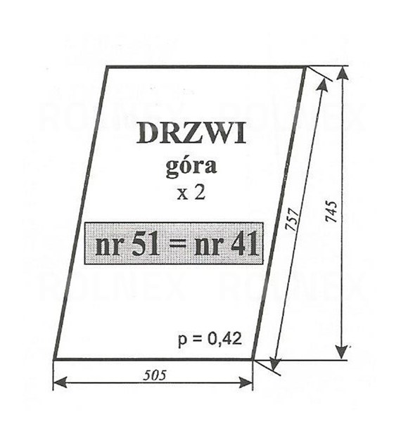 SZYBA 41=51=69 DRZWI GÓRA MF255 CHEŁMŻA RÓWNIEŻ: LUBSKO