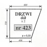 SZYBA 423=430 DRZWI DÓŁ URSUS MF235 KOJA NT