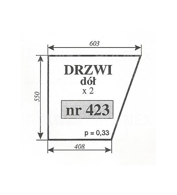 SZYBA 423=430 DRZWI DÓŁ URSUS MF235 KOJA NT