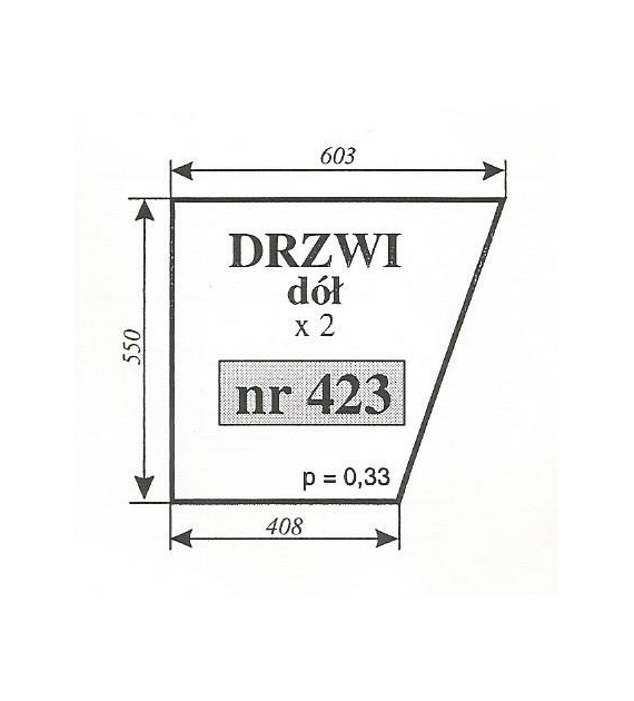 SZYBA 423=430 DRZWI DÓŁ URSUS MF235 KOJA NT