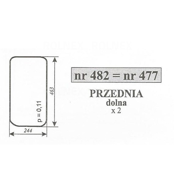 SZYBA 477=482 PRZÓD DÓŁ C330 KUNÓW