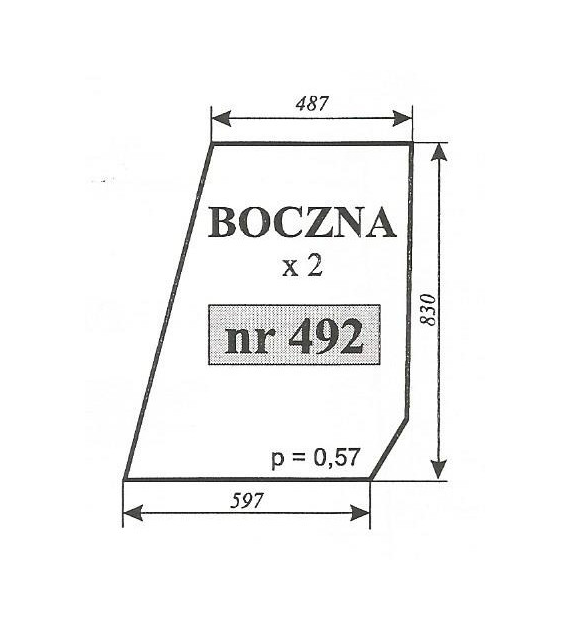 SZYBA 492 BOK T25 SOKÓŁKA