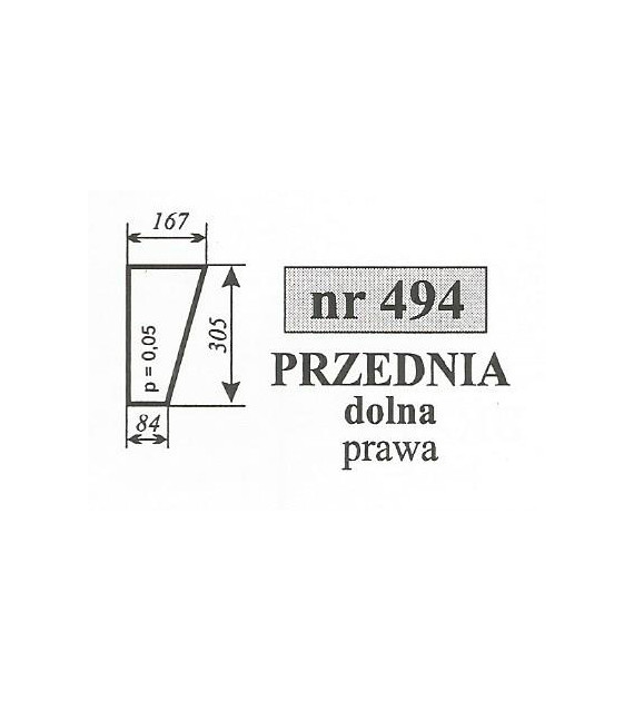 SZYBA 494 PRZÓD DÓŁ PRAWA T25 SOKÓŁKA