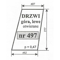 SZYBA 497 DRZWI GÓRA LEWE T25 SOKÓŁKA OTWIERANE
