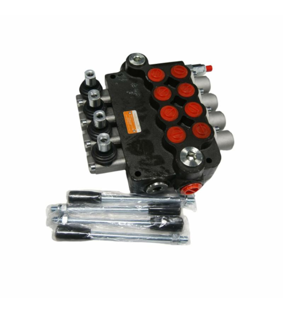 ROZDZIELACZ 4-SEKCYJNY HYDRAULICZNY 80L 3xSPRĘŻYNA+1xZATRZASK