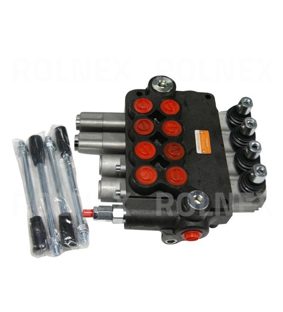 ROZDZIELACZ 4-SEKCYJNY HYDRAULICZNY 80L 2XSPRĘŻYNA+2 XPŁYWANIE