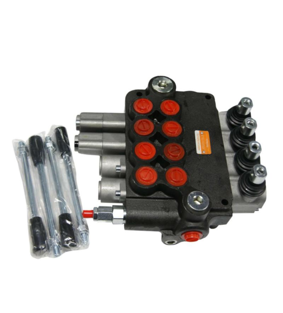 ROZDZIELACZ 4-SEKCYJNY HYDRAULICZNY 80L 2XSPRĘŻYNA+2 XPŁYWANIE