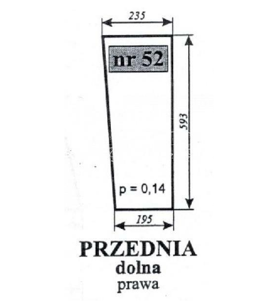 SZYBA 52=73 PRZEDNIA DOLNA PRAWA MF255