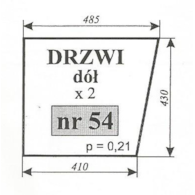 SZYBA 54=71 DRZWI DÓŁ  MF255 CHEŁMŻA