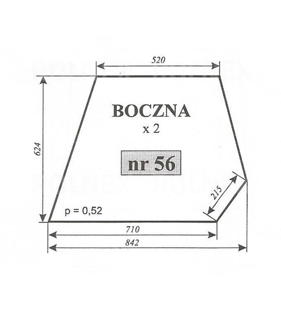 SZYBA 56 BOK C360 KAB. CZESKA