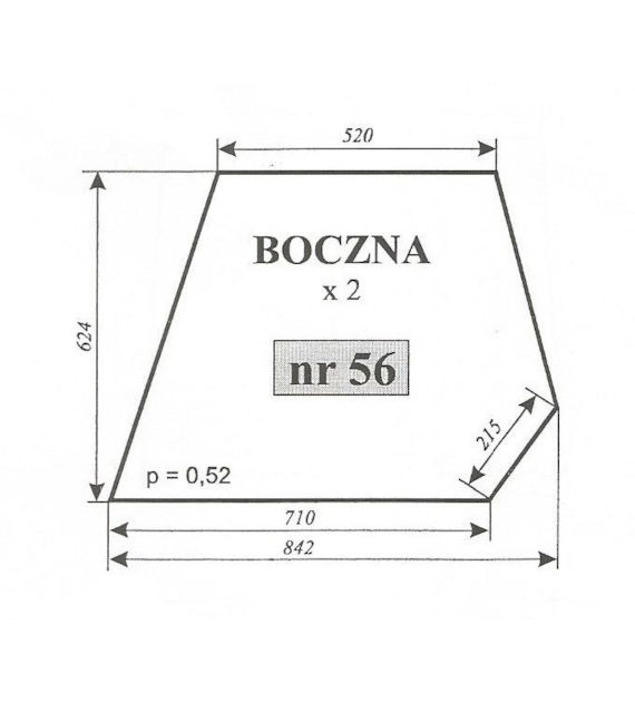 SZYBA 56 BOK C360 KAB. CZESKA