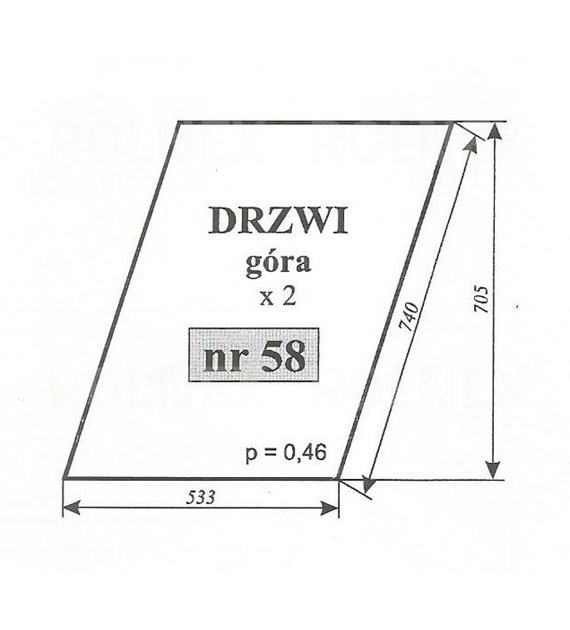 SZYBA 58 DRZWI GÓRA C360 KABINA CZESKA