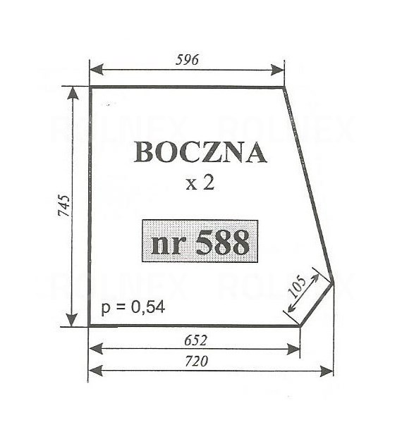 SZYBA 588 BOK C330 2812 MF 255 ZAMOŚĆ