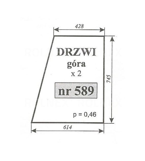 SZYBA 589 DRZWI GÓRA 2812 MF 255 ZAMOŚĆ