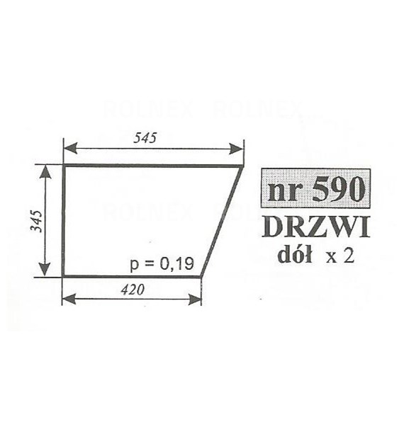 SZYBA 590 DRZWI DÓŁ 2812 MF 255 ZAMOŚĆ