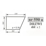 SZYBA 590A DRZWI DÓŁ 2812 MF 255 ZAMOŚĆ