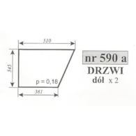 SZYBA 590A DRZWI DÓŁ 2812 MF 255 ZAMOŚĆ