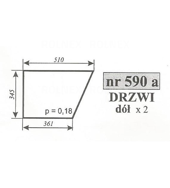 SZYBA 590A DRZWI DÓŁ 2812 MF 255 ZAMOŚĆ