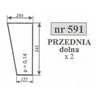 SZYBA 591 PRZÓD DÓŁ C330 2812 MF255 ZAMOŚĆ