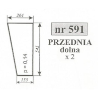 SZYBA 591 PRZÓD DÓŁ C330 2812 MF255 ZAMOŚĆ