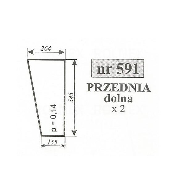 SZYBA 591 PRZÓD DÓŁ C330 2812 MF255 ZAMOŚĆ