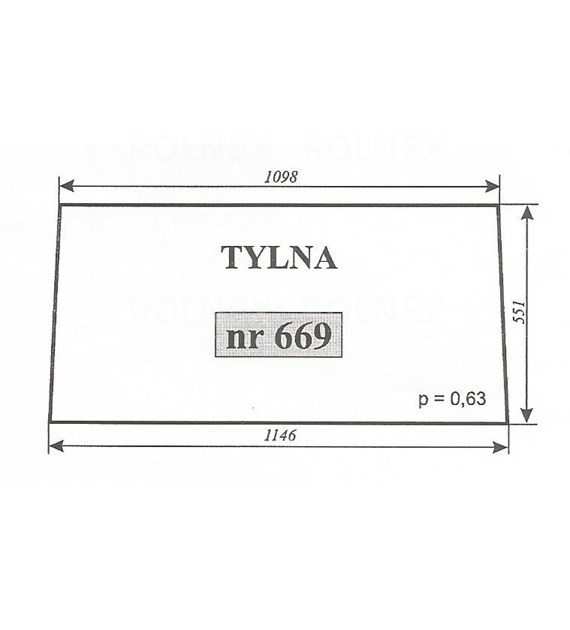 SZYBA 669 TYŁ C330 SZYSZKA