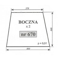 SZYBA 670 BOK LEWA PRAWA C330/360 SZYSZKA