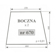 SZYBA 670 BOK LEWA PRAWA C330/360 SZYSZKA