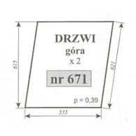 SZYBA 671 DRZWI GÓRA C330/360 KOŹMIN