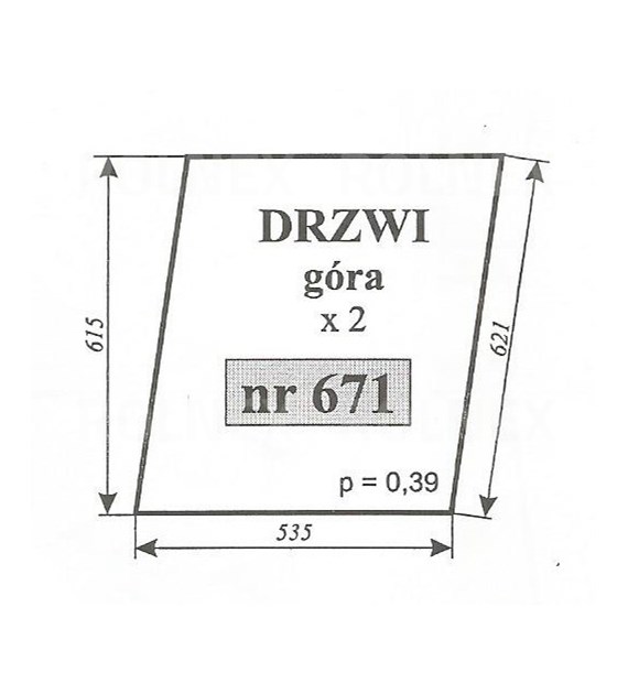 SZYBA 671 DRZWI GÓRA C330/360 KOŹMIN