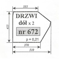 SZYBA 672 DRZWI DÓŁ C330/360 SZYSZKA